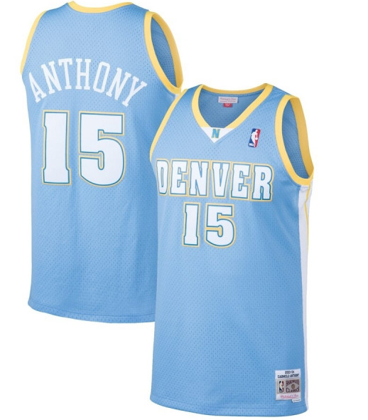 NBA Hardwood Classics Player 2003-04 Swingman Jersey Carmelo Anthony Nuggets (Light Blue)