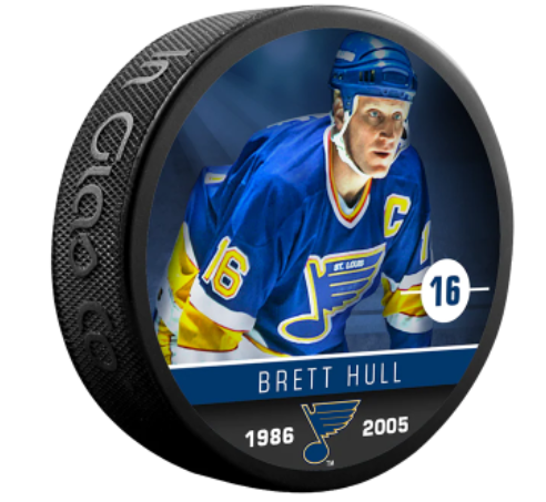 NHL Alumni Player Puck Brett Hull Blues