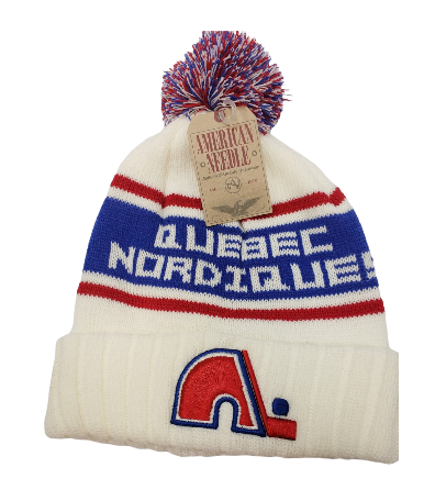 NHL Knit Hat Vintage Pillow Line Nordiques (White)