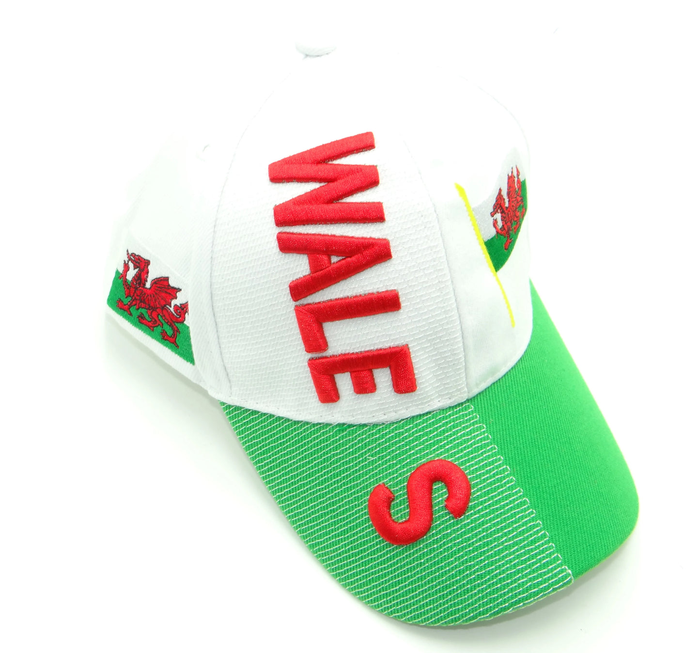 Country Hat 3D Wales (White and Green)