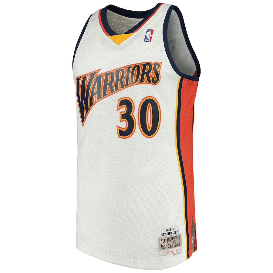 NBA Hardwood Classics Player 2009-10 Swingman Jersey Steph Curry Warriors (White)