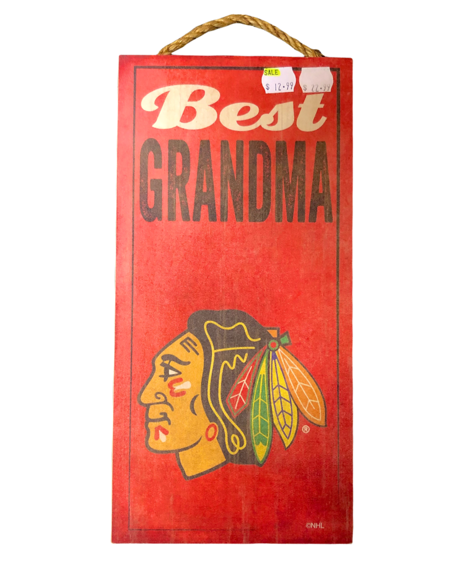 NHL Wooden Sign Best Grandma Blackhawks