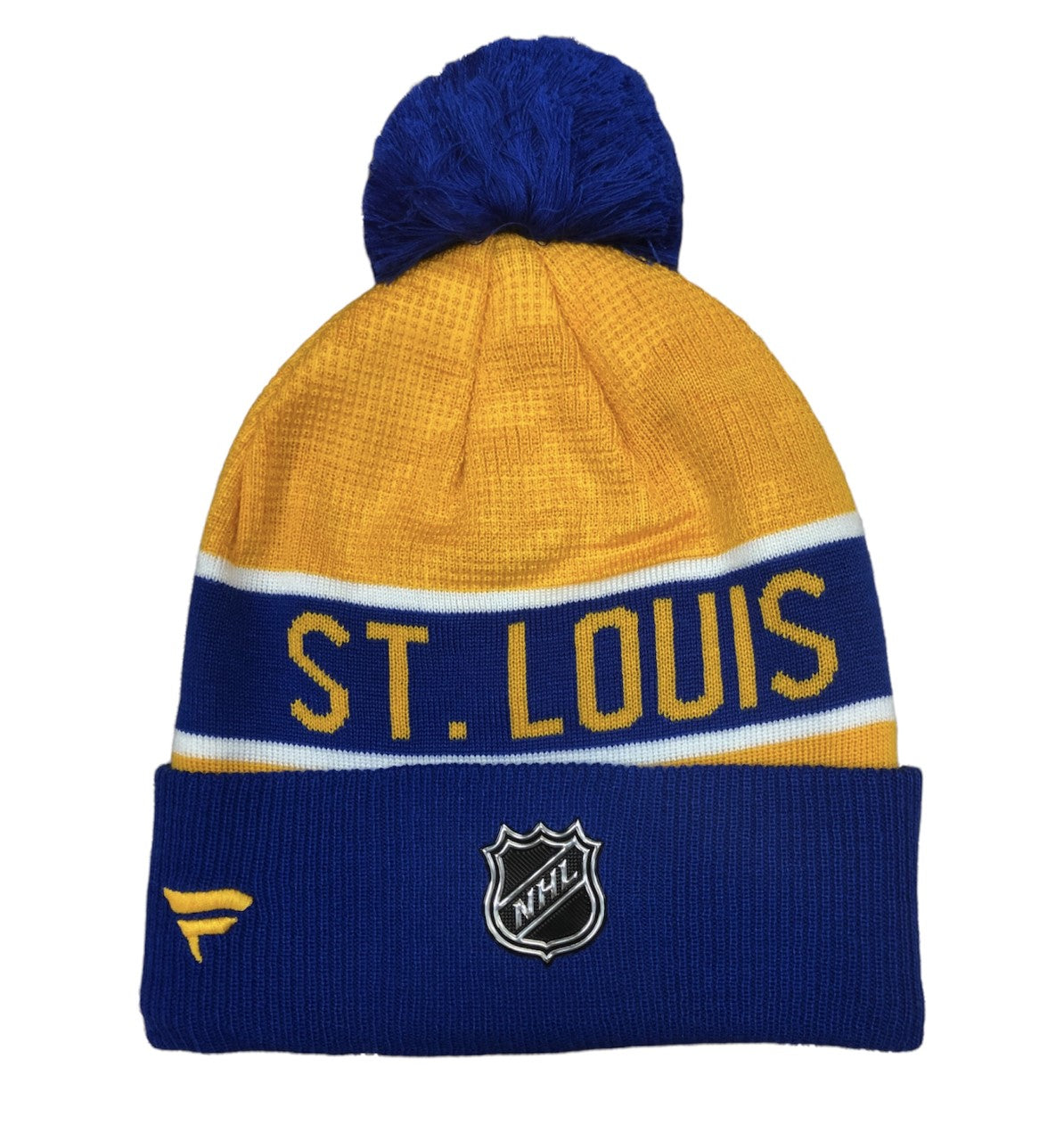 NHL Knit Hat Authentic Pro Rink Cuffed Pom Knit 2022 Blues