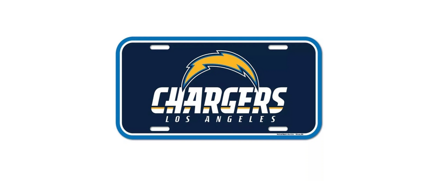 NFL License Plate Plastic Chargers