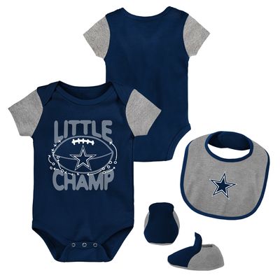 NFL Infant 3Pc Onesie Bib and Bootie Set Little Champ Cowboys