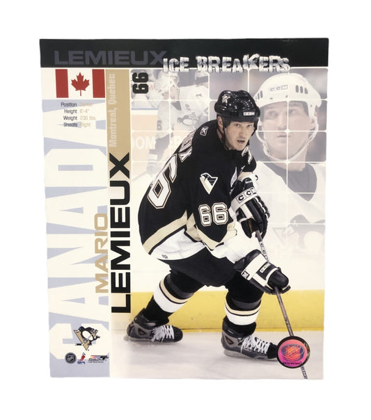 NHL 8X10 Player Photograph Ice Breaker Mario Lemieux Penguins