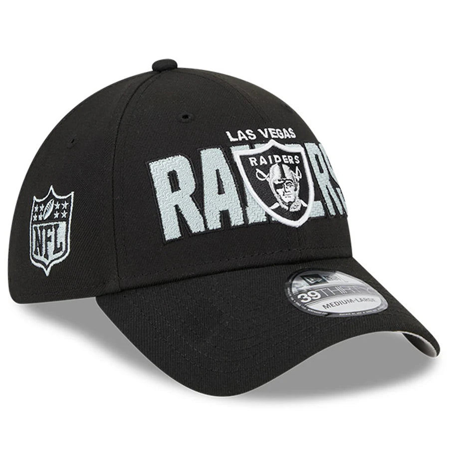Las Vegas Raiders New Era 2023 NFL Draft 39THIRTY Stretch Fit Hat Black MD LG