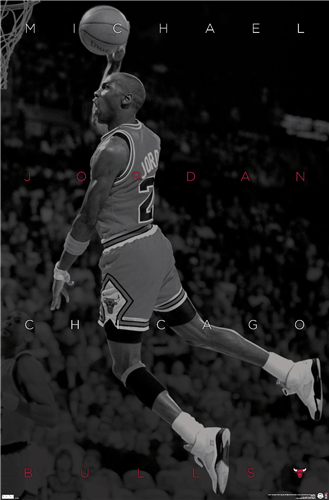NBA Player Wall Poster Black and White Michael Jordan Bulls