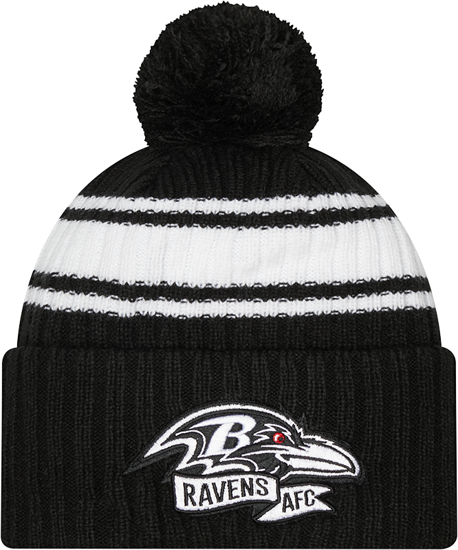 Women's New Era Cream Baltimore Ravens 2022 Sideline Cuffed Knit Hat