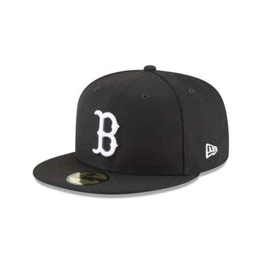 MLB Hat 5950 Basic Black And White Red Sox