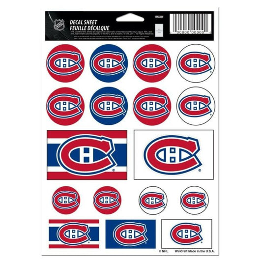 NHL Decal Sheet 5x7 Canadiens