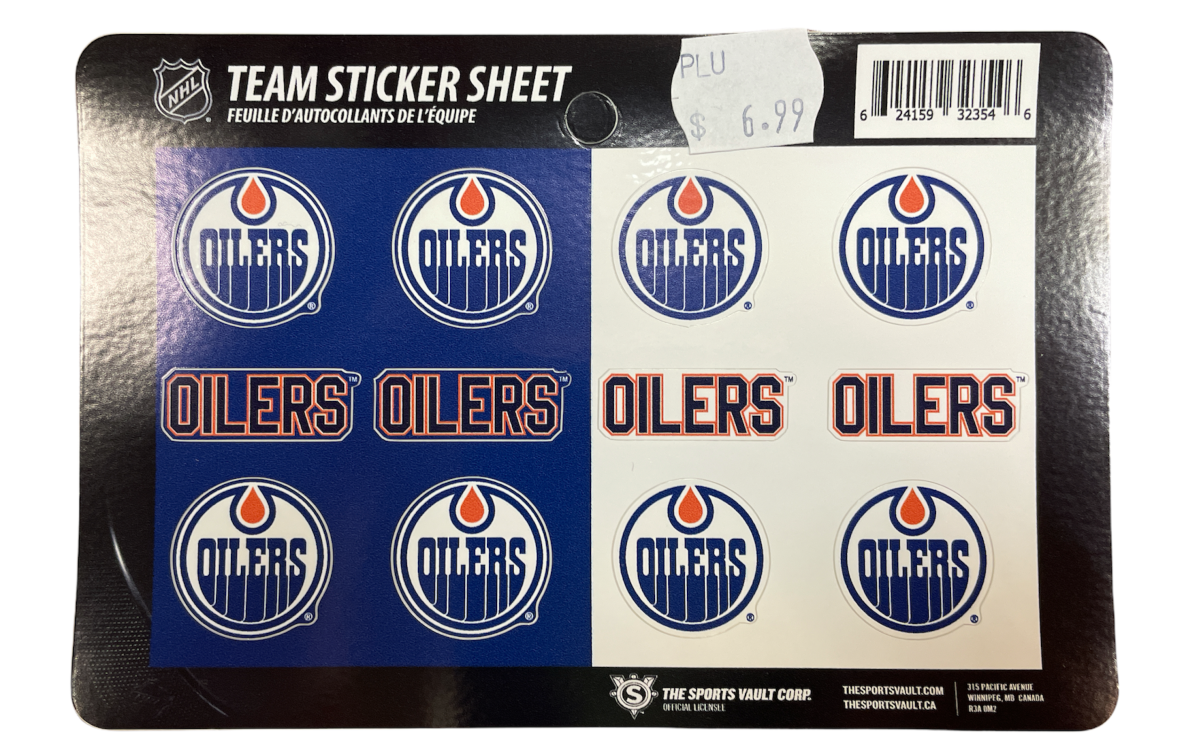 NHL Team Sticker Sheet Oilers