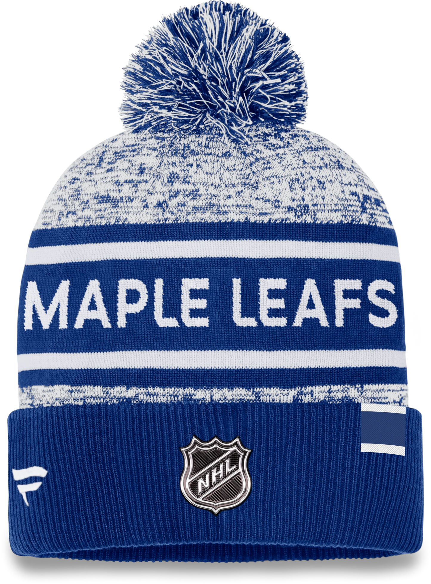 NHL Knit Hat Authentic Pro Rink Cuffed Heathered Cuff Pom 2023 Maple Leafs
