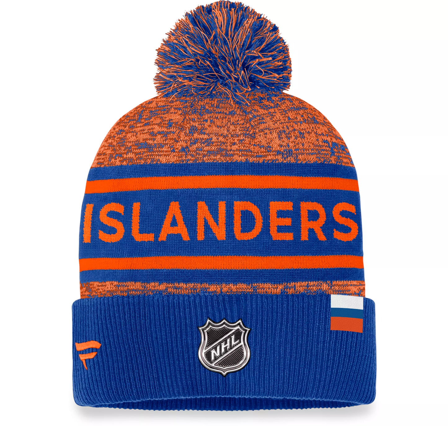 NHL Knit Hat Authentic Pro Rink Cuffed Heathered Cuff Pom 2023 Islanders