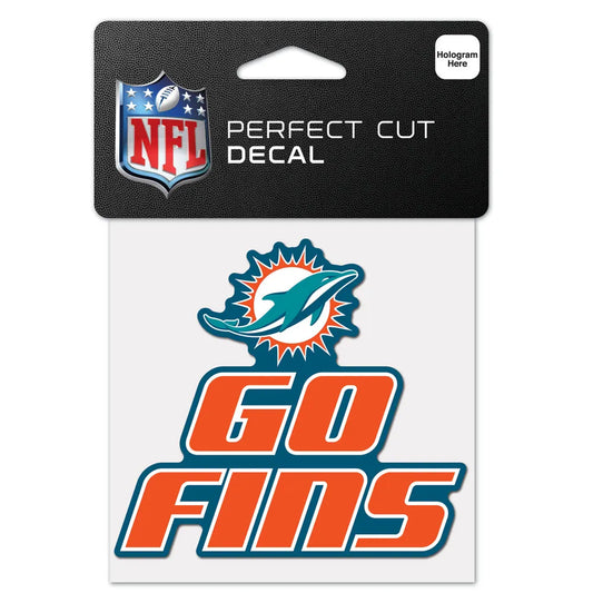NFL Perfect Cut Decal 4x4 Slogan Dolphins
