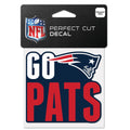 NFL Perfect Cut Decal 4x4 Slogan Patriots