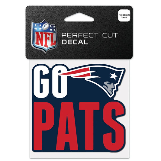 NFL Perfect Cut Decal 4x4 Slogan Patriots