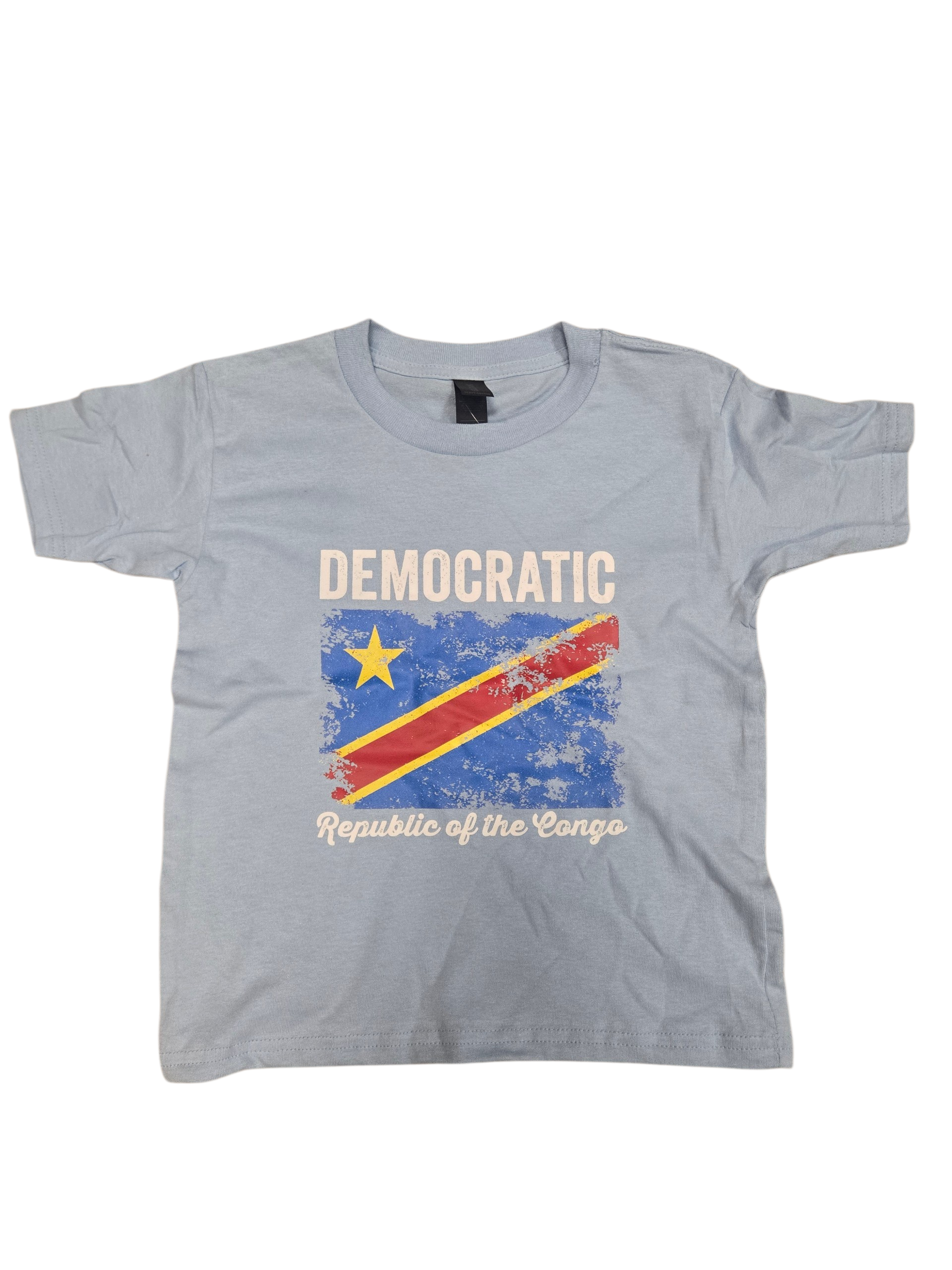Country Toddler/Kids T-Shirt Distressed Flag Democratic Republic of the Congo