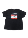 Country T-Shirt Distressed Flag Lebanon (Black)