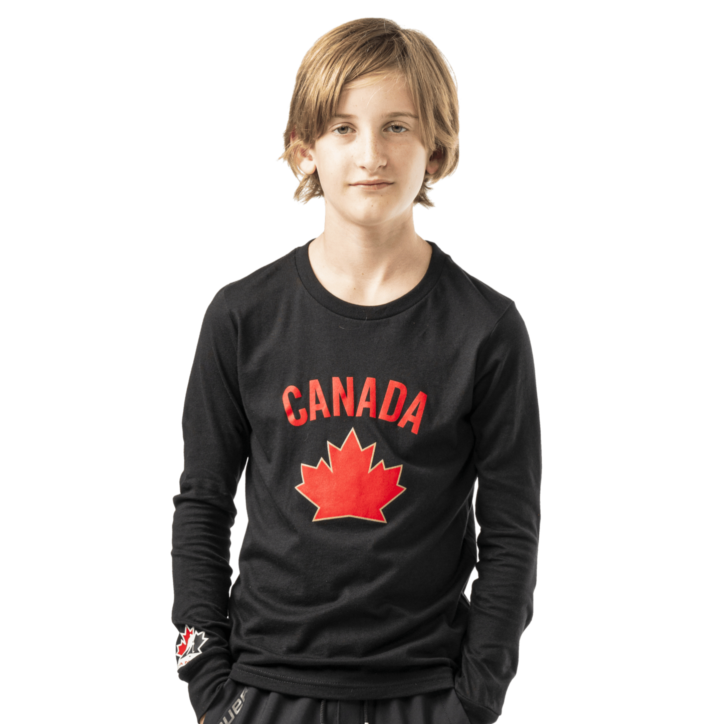 Hockey Canada Youth Long Sleeve Shirt Black Graphic 2024/2025 Team Canada