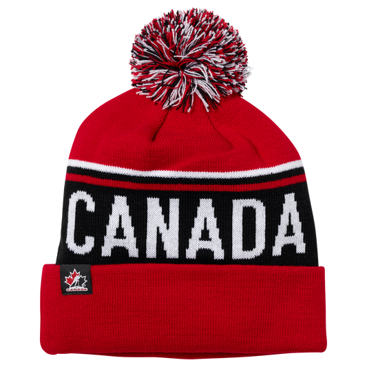 Hockey Canada Knit Hat Two Tone Pom Red Team Canada