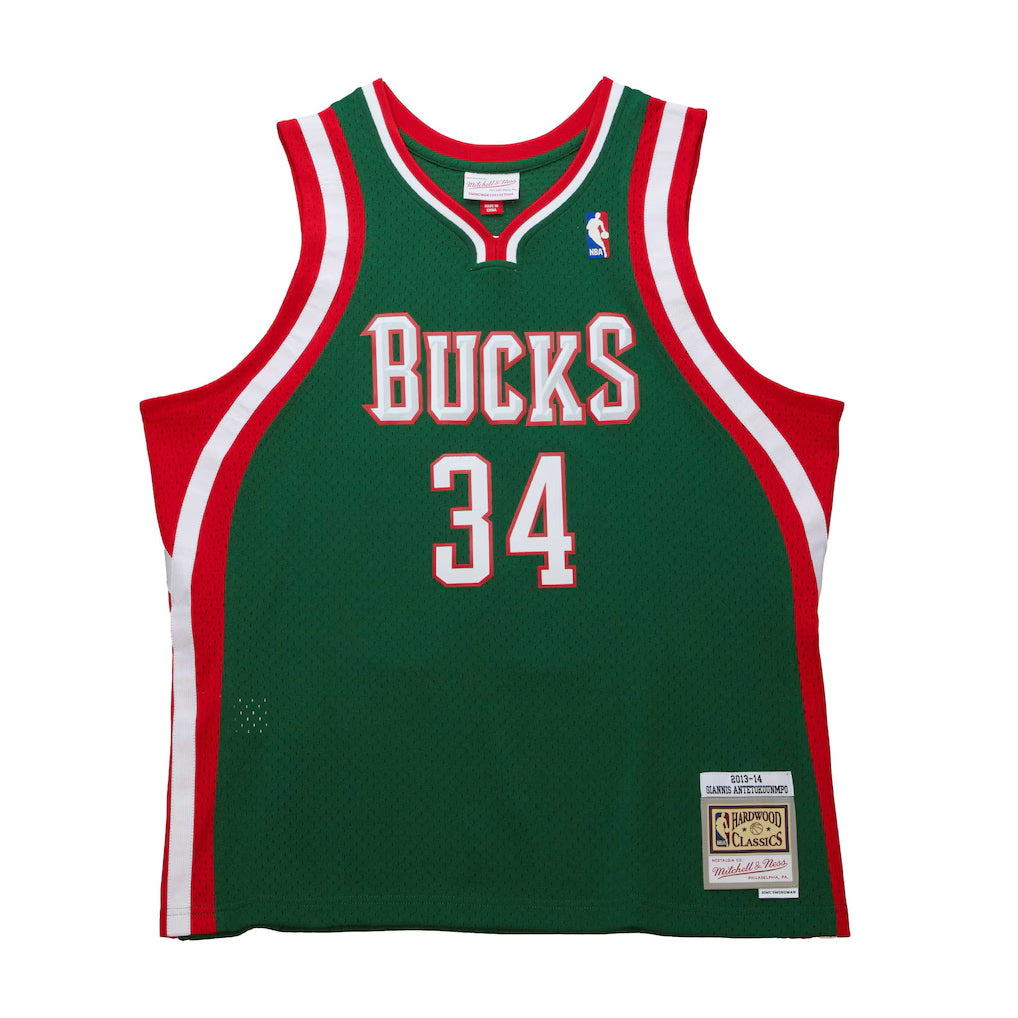 NBA Hardwood Classics Player 2013-14 Swingman Jersey Giannis Antetokounmpo Bucks (Green)