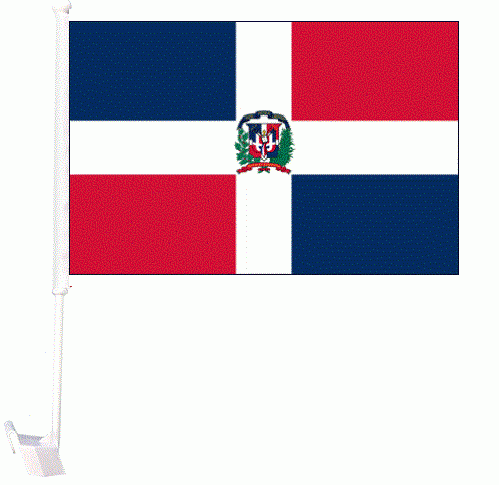 Country Car Flag Dominican Republic