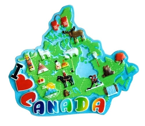 Country Magnet Map Polly Resin Canada