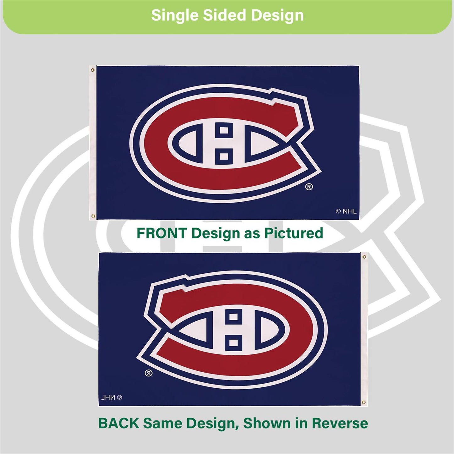 NHL 3x5 Single Sided Flag with 2 Grommets Canadiens