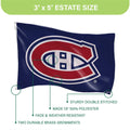 NHL 3x5 Single Sided Flag with 2 Grommets Canadiens