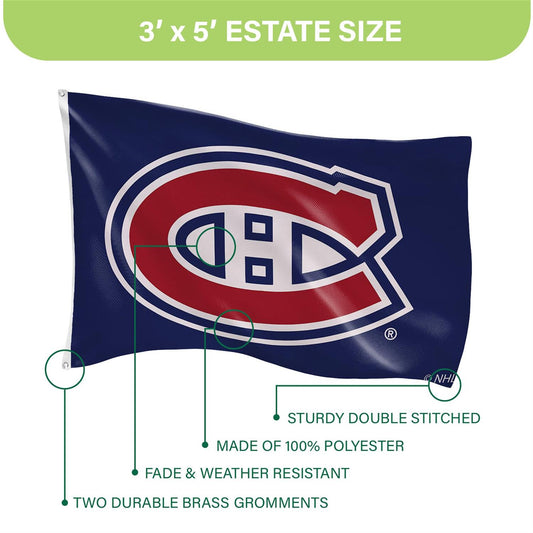 NHL 3x5 Single Sided Flag with 2 Grommets Canadiens