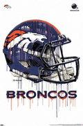 NFL Wall Poster Drip Helmet Broncos