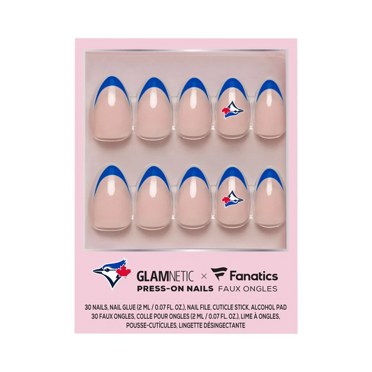MLB Glamnetic French Tip Press-On Nails Blue Jays