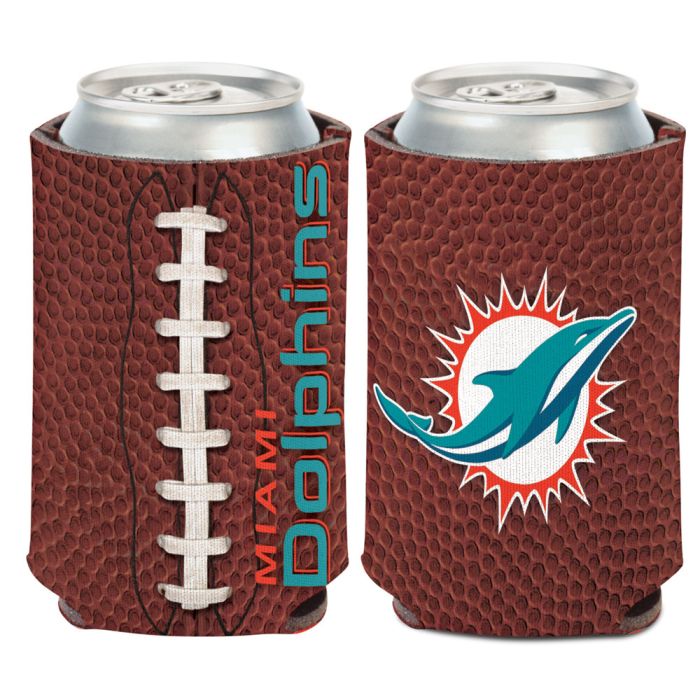 NFL Can Cooler 2 Sided Football Design Dolphins