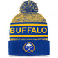 NHL Knit Hat Authentic Pro Rink Cuffed Heathered Cuff Pom 2023 Sabres