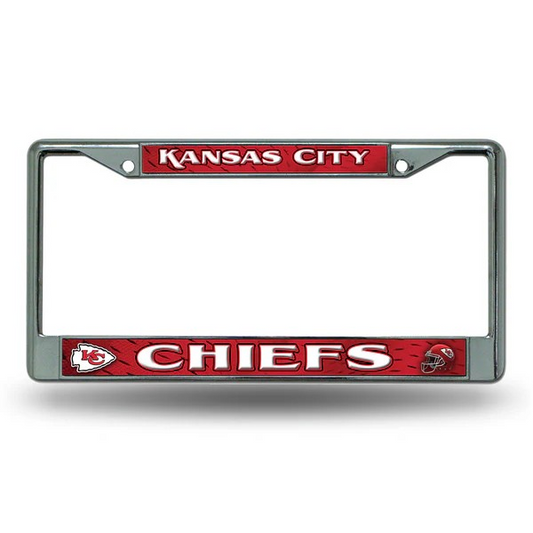 NFL License Plate Frame Chrome Chiefs