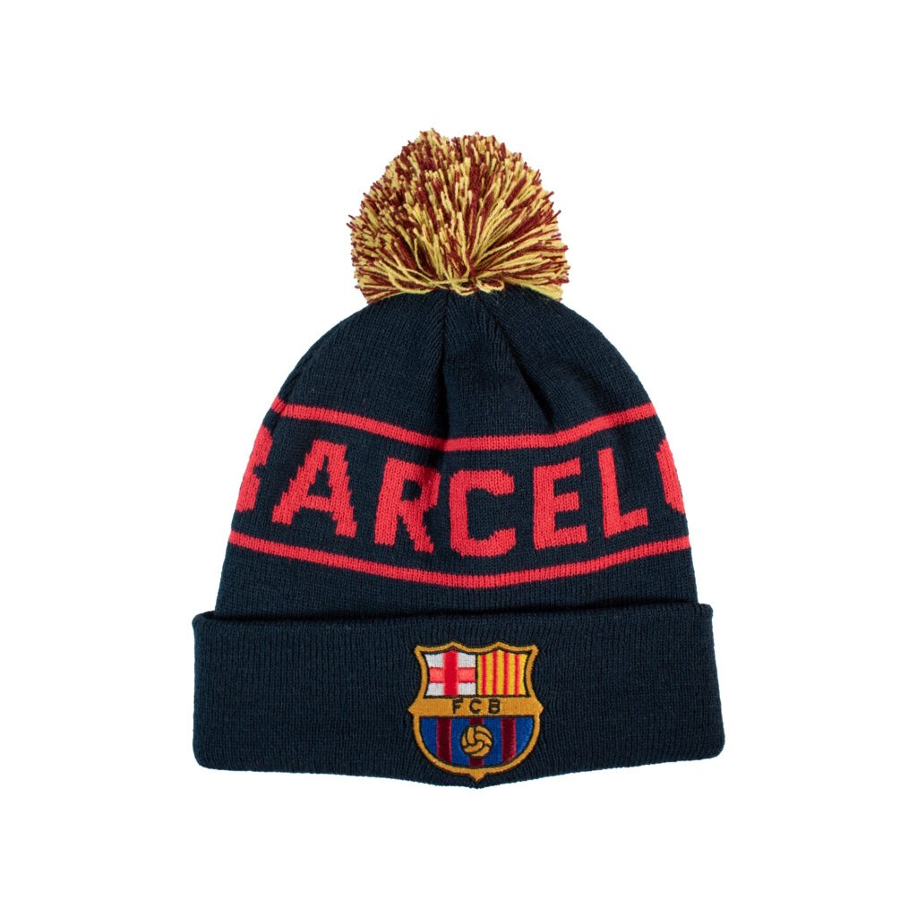 Ligue 1 Knit Hat Logo Pom Barcelona