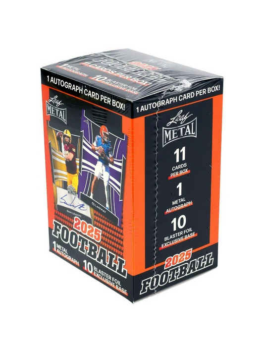 NFL Leaf Metal Football Trading Cards 2025 Blaster Box