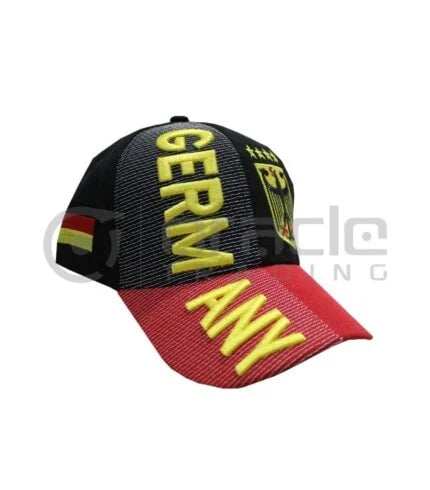 Country Hat 3D Germany Gold Crest Logo  (Black)