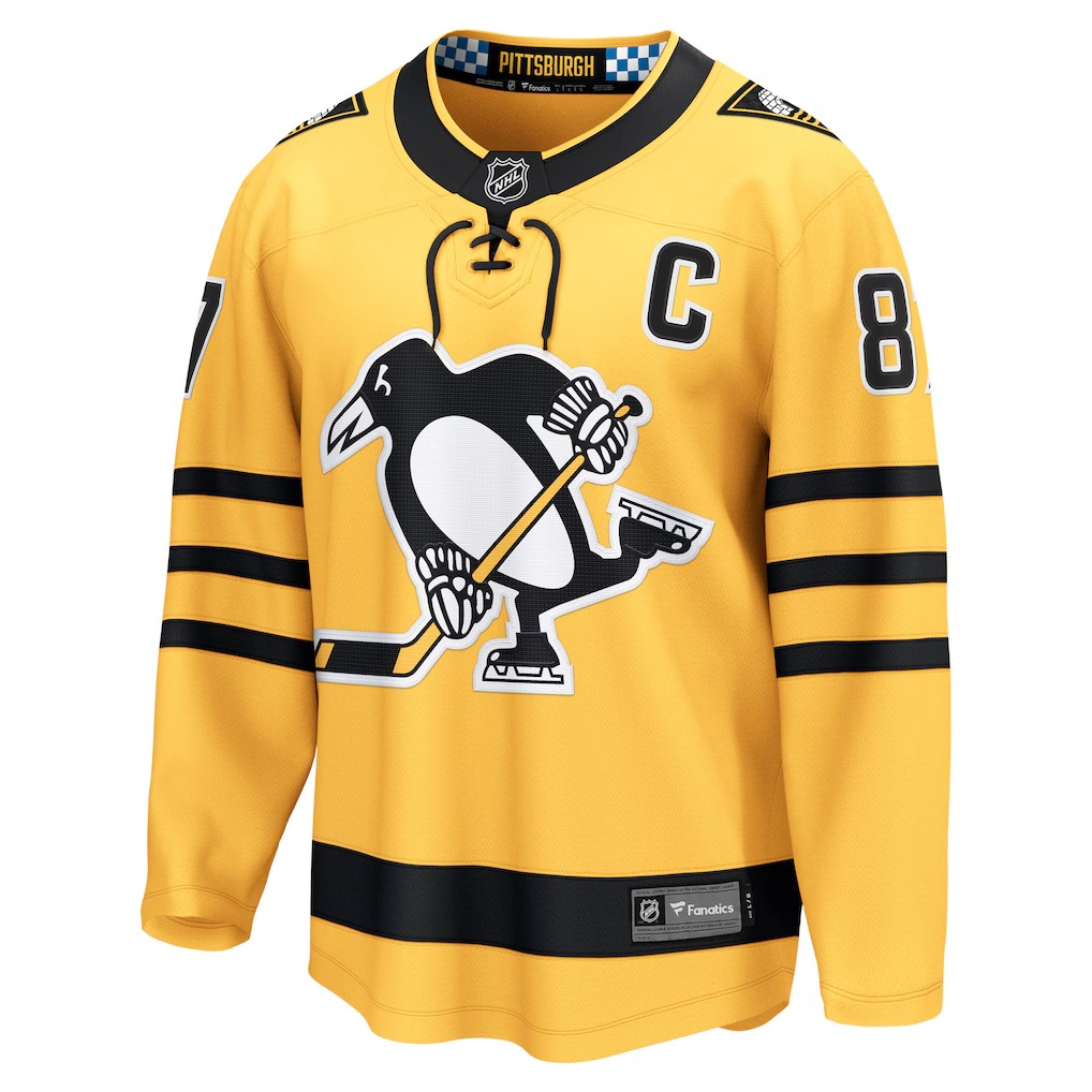 NHL Player Replica Breakaway Jersey Alt Gold Sidney Crosby Penguins