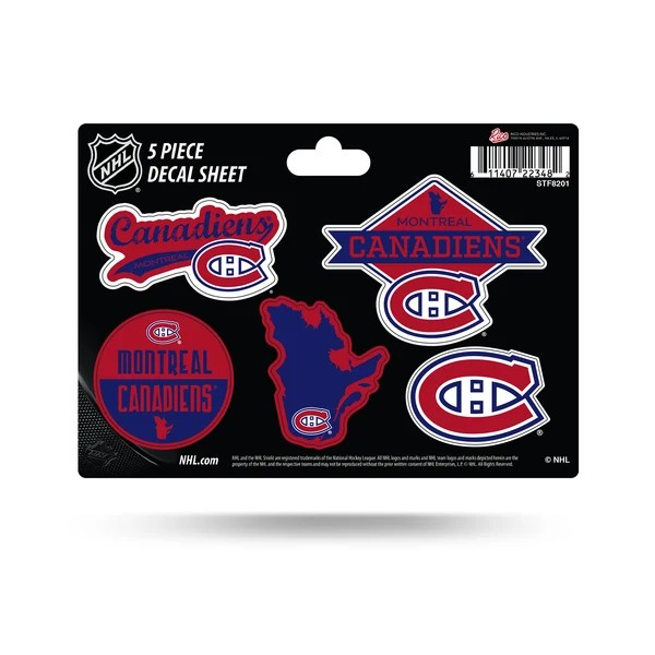 NHL 5-Pc Sticker Sheet Canadiens