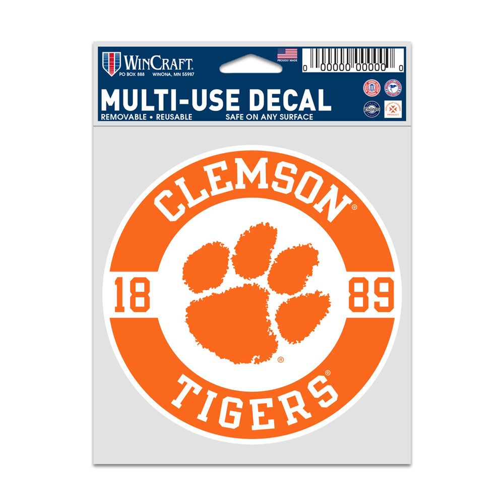 NCAA Multi Use Decal 3.75x5 Est. Clemson Tigers