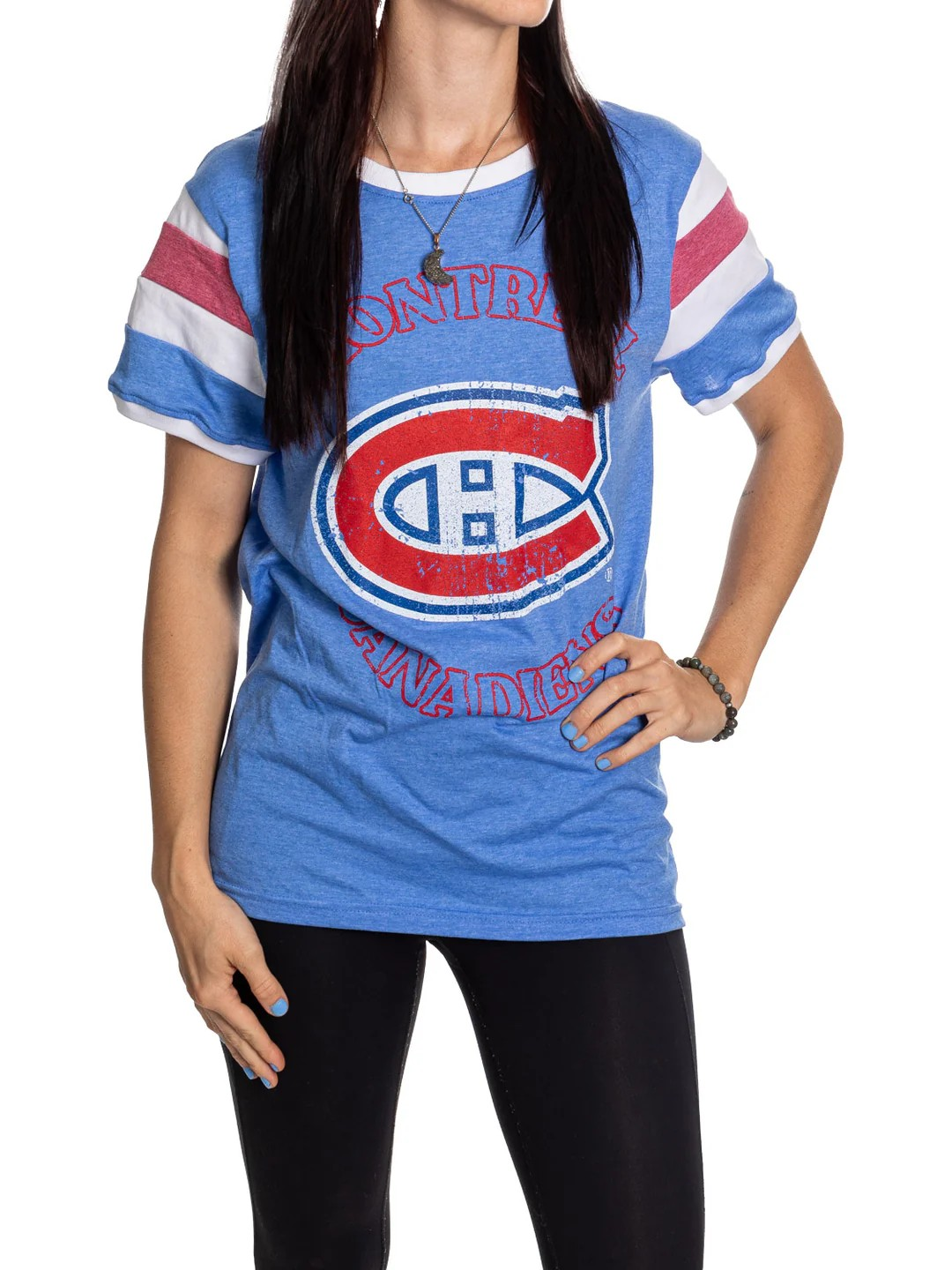 NHL Ladies Oversize Vintage Print T-Shirt Canadiens