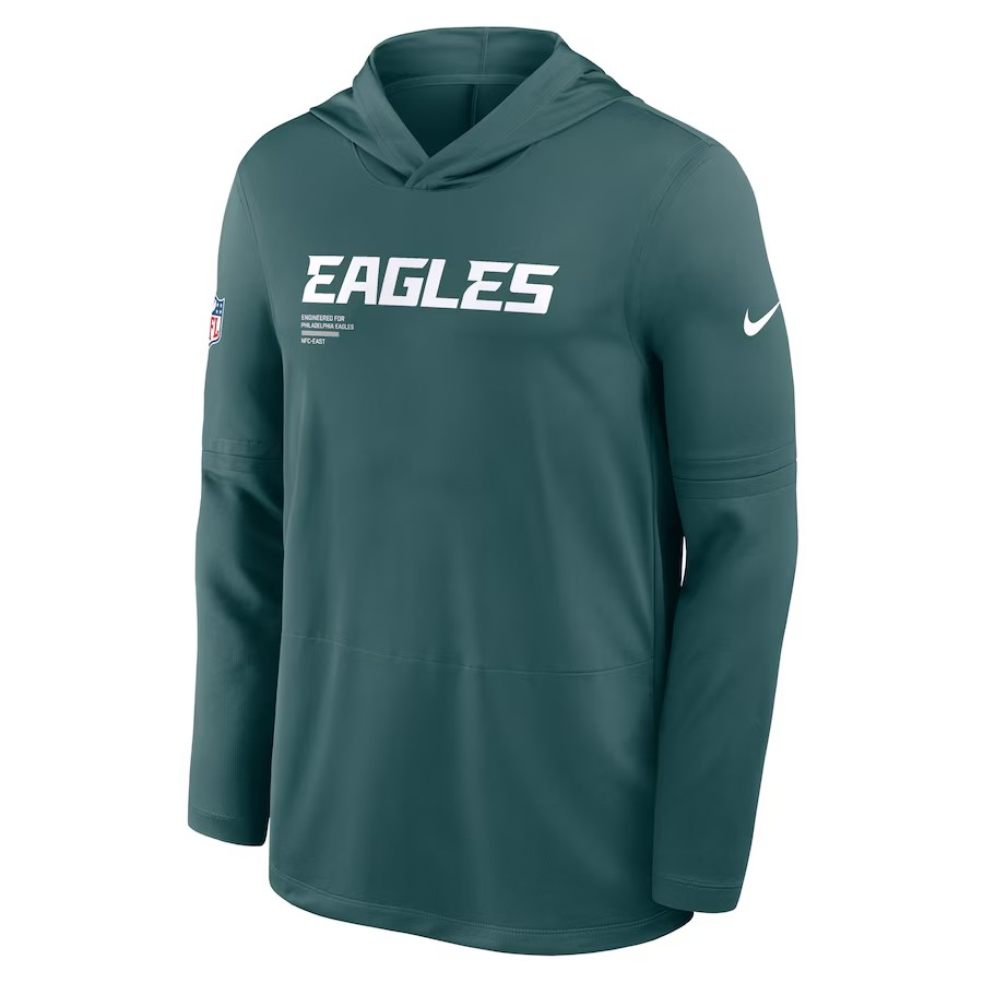 NFL Dri-FIT Long Sleeve Hoodie 2025 Sideline Pure Fury Eagles