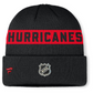 NHL Knit Hat Authentic Pro Cuffed Stripe Beanie Rink Road 2025 Hurricanes