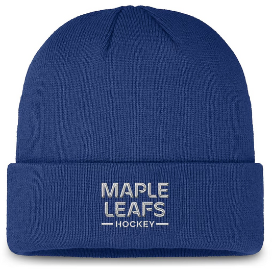 NHL Knit Hat Authentic Pro Cuffed Wordmark Beanie Rink Road 2025 Maple Leafs