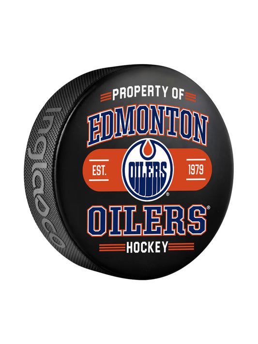 NHL Puck Property of Edmonton Oilers