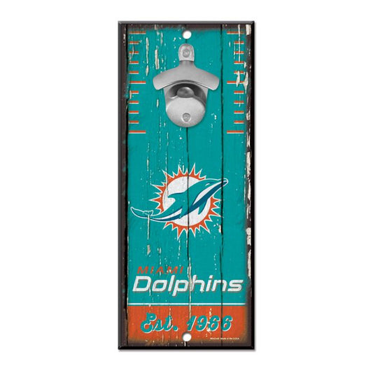 NFL Wooden Bottle Opener Sign Dolphins