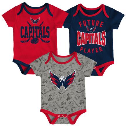 NHL Infant 3Pc Onesie Set Full Strength Capitals