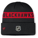 NHL Knit Hat Authentic Pro Cuffed Stripe Beanie Rink Road 2025 Blackhawks